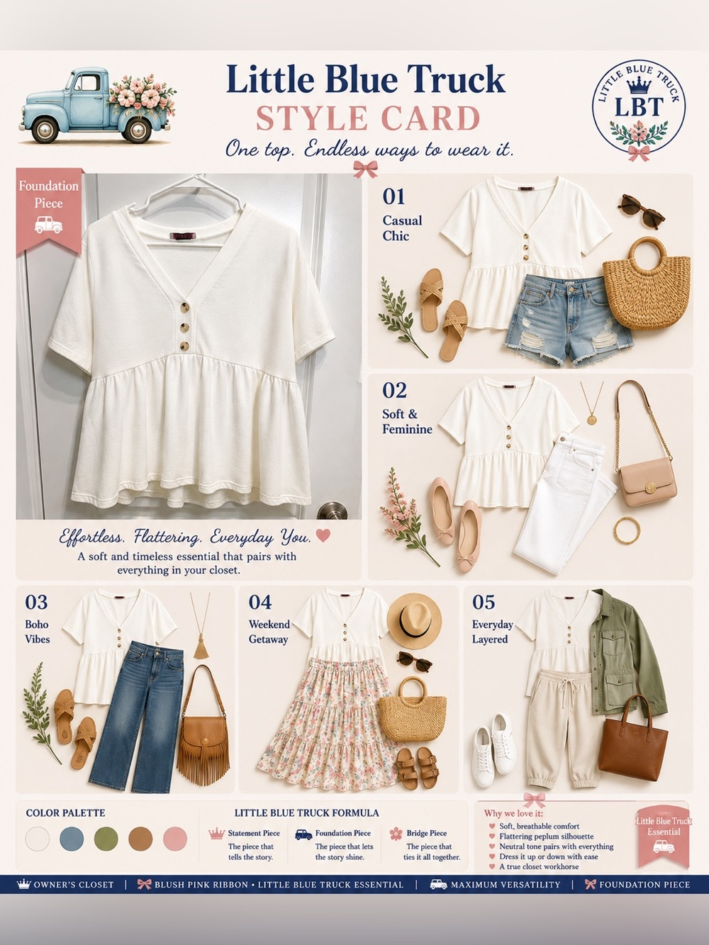 Andree by unit cream white v neck